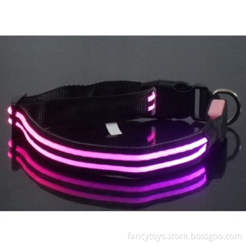LED double optical fibers flashing collar